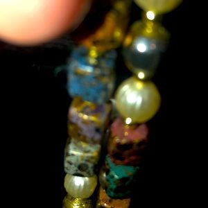 Long colorful beaded necklace